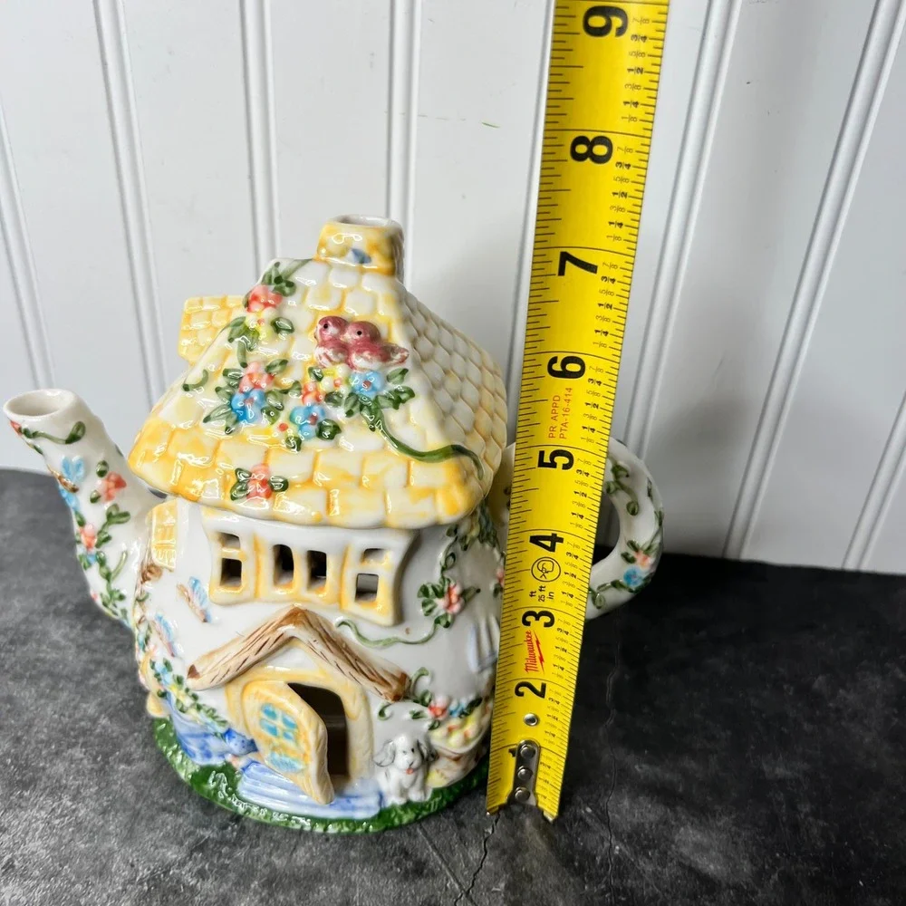 Vintage Ceramic Wax Warmer Cottage Teapot | Cottage Fairy Y2K